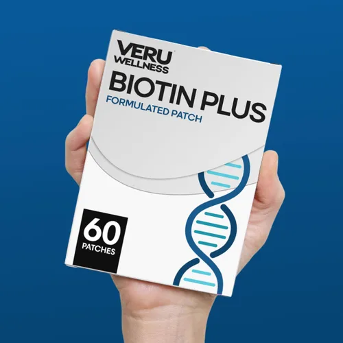 Vista 3 de Veru Wellness Biotin Plus Daily Patch - B7, Colágeno, parche autoadhesivo de liberación de tiempo (60 días)