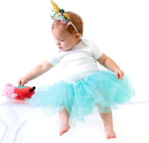 Vista 6 de My Lello Tutú de 3 capas con borde de volantes para niñas pequeñas (4 meses - 3T)