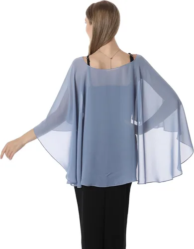 Vista 4 de Capelets para mujer, chales de gasa y envolturas para vestido de noche, capas de boda