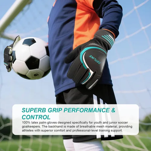 Vista 4 de Guantes de Portero de Fútbol – Guantes de Portero para Niños, Niñas y Jóvenes, Guantes de Portero para Niños de 8-12 con Agarres Fuertes, Palmas