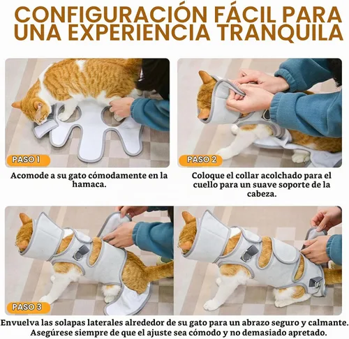 Vista 5 de BEAUTYZOO Hamaca de aseo para gatos para recortar uñas, eslinga de sujeción