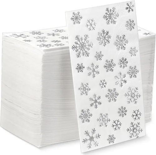 Vista 8 de 150 servilletas florales de Navidad de 3 capas desechables de papel para invitados, servilletas para baño, Navidad, vacaciones, boda, aniversario