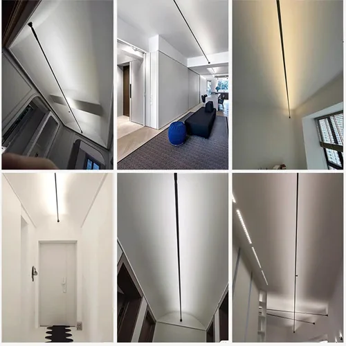 Vista 8 de Skyline - Tira de luz de acero lineal, lámpara de pared lineal, decoración familiar, barra de acero, barra de pasillo, longitud de bricolaje, corte