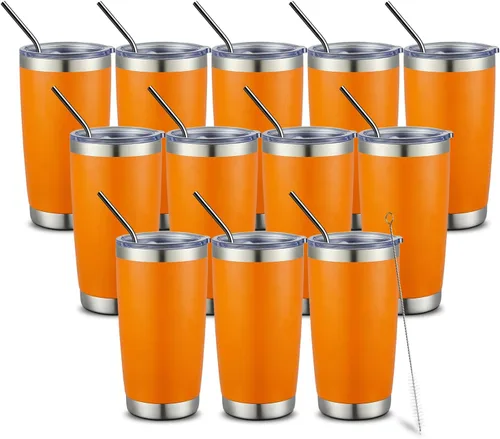 Vista 47 de COMOOO Vaso Térmico de 20 onzas al por Mayor con Aislamiento al Vacío de Doble Pared, Taza de Viaje de Acero Inoxidable con Tapa y Pajita