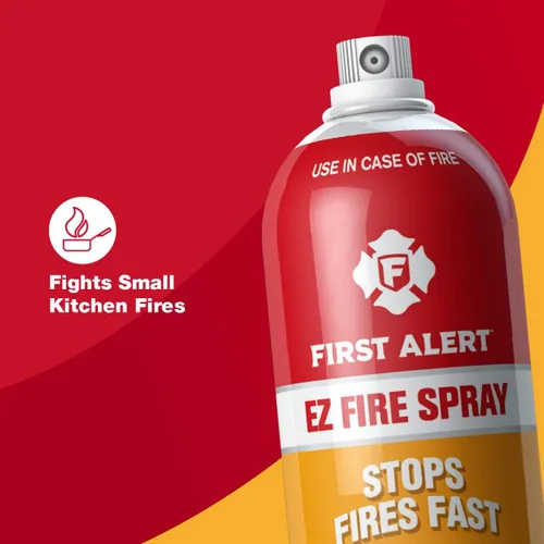 Vista 4 de First Alert EZ AF400 - Aerosol de extinción de incendios en aerosol, rojo, 18 onzas (paquete de 1)