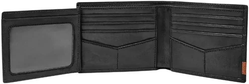 Vista 7 de Fossil Haskell - Maletín de cuero o tela para hombre, Black + Quinn Bifold