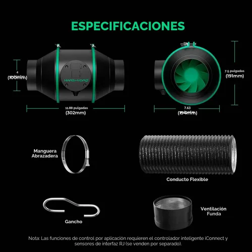 Vista 7 de MARS HYDRO Kit completo de tienda de cultivo de 2 x 2 con ventilador de 10 velocidades, luz LED TS600 de 100 W de espectro completo, 24 x 24 x 55