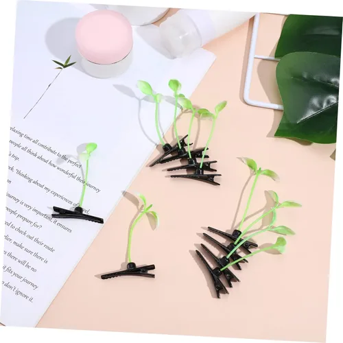 Vista 9 de BESPORTBLE 10 pinzas para el cabello, brotes de frijol, planta, pasadores para la cabeza, pasadores, horquillas para niñas y mujeres