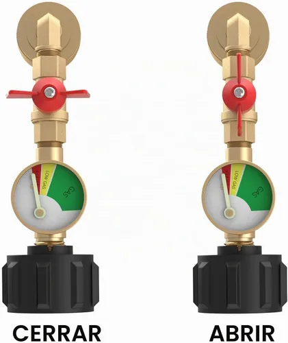 Vista 3 de GardenNow QCC1 Adaptador de codo de repuesto de propano con medidor de tanque de propano Adaptador de presión de recarga de propano de 90 grados