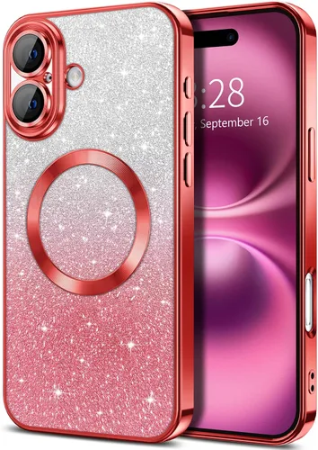 Vista 13 de Hython Funda para iPhone 13 Pro transparente con purpurina magnética [compatible con MagSafe] Protector completo de lente de cámara delgado