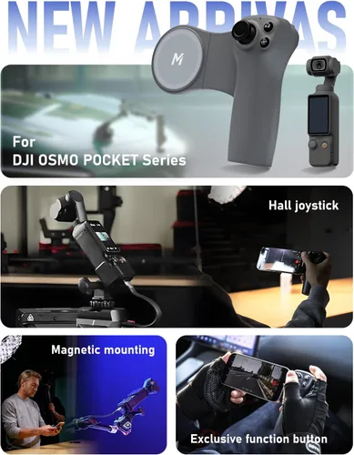Vista 2 de MOVMAX Control remoto inalámbrico para DJI Osmo Pocket 4/3/2, soporte de teléfono Magsafe con joystick efecto Hall, batería de larga duración
