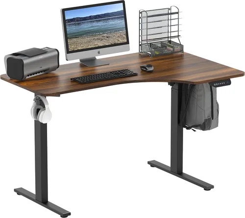 Vista 10 de SHW escritorio eléctrico ajustable para computadora, grande, de 55 pulgadas