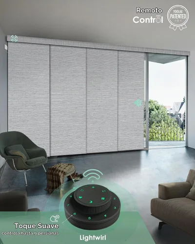 Vista 2 de Yoolax - Persianas deslizantes inteligentes personalizadas XL, persianas verticales de tela opacas para puertas de vidrio. Separador de habitación