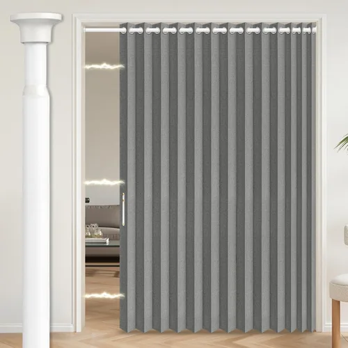 Vista 21 de AJAZZ Cortina de puerta magnética 100% opaca de acordeón para armario, cortina invisible para puerta interior de dormitorio, sala de estar, pasillo