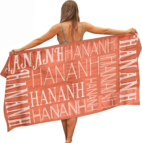 Vista 12 de Toalla de playa con nombre personalizado para adultos, niños, toalla de playa súper suave de secado rápido para niñas y niños, toalla de playa
