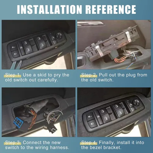 Vista 5 de X AUTOHAUX Interruptor de techo corredizo de consola superior de ventana trasera 9L3Z-15B691-AA para Ford F-150 2009-2017 para Ford F-250 F-350