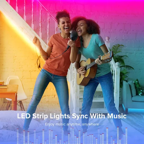 Vista 3 de BTF-LIGHTING RGBW Bluetooth Music APP Tira de luces LED RGB+blanco cálido 3000K 4 colores en 1 tira de luces LED que cambian