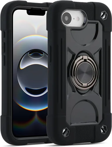 Vista 100 de MARKILL Funda compatible con iPhone 14 Pro de 6.1 pulgadas con soporte de anillo integrado, protección contra caídas de grado militar, carcasa Palta