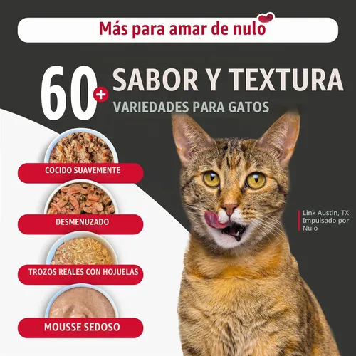 Vista 7 de Nulo Receta de Ternera y Cordero Paté - Comida húmeda enlatada para gatos, 5.5 onzas (paquete de 24)
