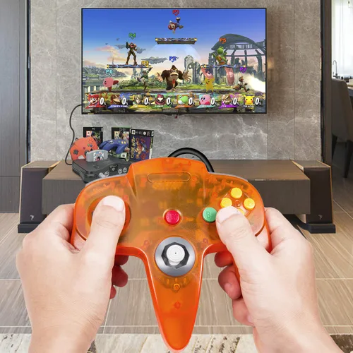Vista 2 de miadore Classic N64 Controller Joystick Remote for N64 Video Game System N64 Console-Clear Orange
