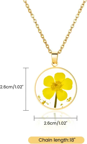 Vista 85 de Pressed Flower Necklace Gift for Women Personalized Handmade Necklaces Birth Flower Necklace