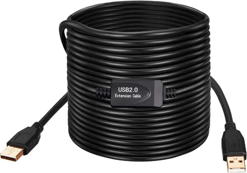 Vista 4 de Tan QY Cable USB A a A macho de 30 pies, cable USB de doble extremo con conector chapado en oro para carcasas de discos duros, impresoras, módems