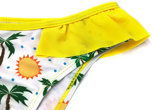 Vista 6 de SHEKINI Conjunto de bikini de un hombro para niña, traje de baño floral de dos piezas