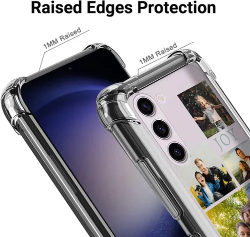 Vista 4 de Funda de teléfono personalizada para Galaxy S23, funda para múltiples fotos con parachoques de TPU ultra delgada, collage personalizado de múltiples