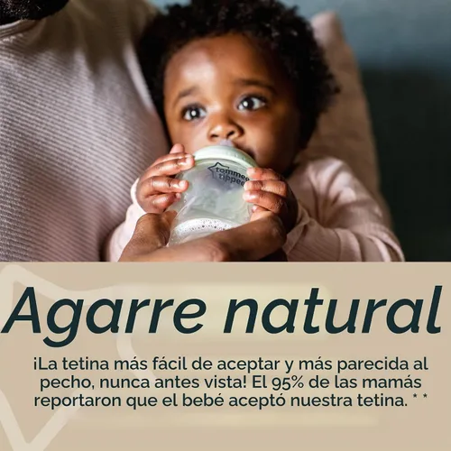 Vista 5 de Tommee Tippee Closer to Nature - Biberones de vidrio convertibles 3 en 1, válvula anticólicos, 9 onzas, 3