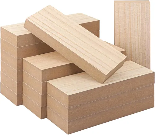 Vista 9 de Paquete de 20 bloques cuadrados de madera MDF sin terminar, bloques de madera de 3.9 x 3.9 pulgadas para manualidades, proyectos de bricolaje