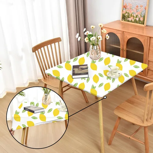 Vista 36 de Mantel ajustado blanco con elástico para mesas plegables de 48x48 pulgadas, manteles lavables y elásticos de elastano para mesas de cartas, manteles