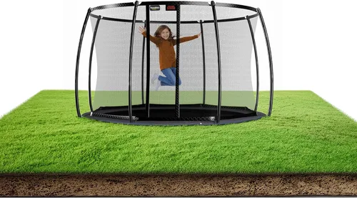 Vista 13 de Avyna Trampolín redondo en el suelo de alta calidad, 15 pies, 14 pies y 12 pies - Trampolín al aire libre para niños y adultos con características