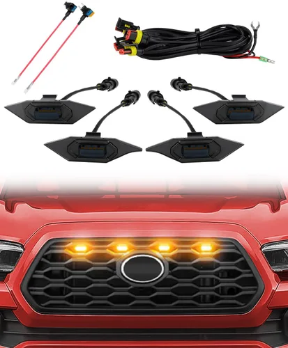 Vista 8 de Seven Sparta 4 luces LED para parrilla con adaptador de fusible compatibles con parrilla delantera Toyota Tacoma TRD Pro OEM 2016-2023