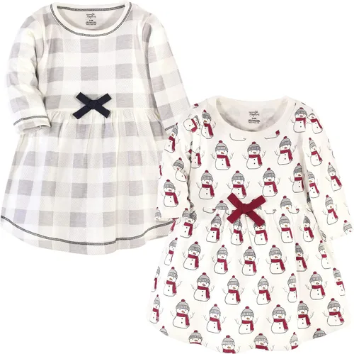 Vista 13 de Touched by Nature - Vestidos de manga corta y manga larga de algodón orgánico para niñas pequeñas, bebés y mujeres Manga larga con flores abstractas