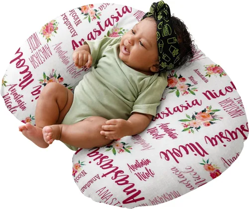 Vista 20 de Dyoart Funda de almohada de lactancia para bebé, fundas de lactancia con nombre personalizado, suave, funda de almohada de lactancia materna