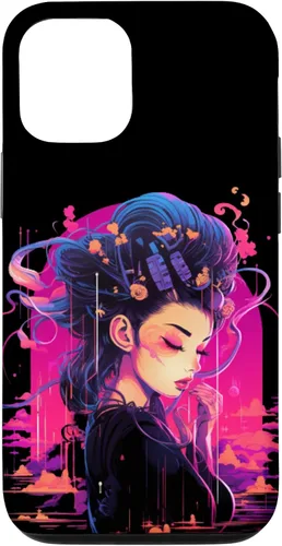 Vista 26 de iPhone 16 Japanese Geisha Retro Anime Cyberpunk Manga Synthwave Artsy Case