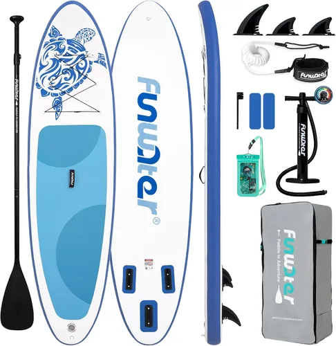 Vista 14 de FunWater Tabla de remo inflable de 11 pies y 10 pies 6 pulgadas con accesorios de tabla de remo de SUP de alta calidad, cubierta de EVA