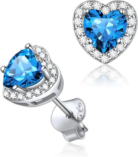 Vista 37 de ChicSilver Aretes de piedra natal para mujer de plata de ley 925