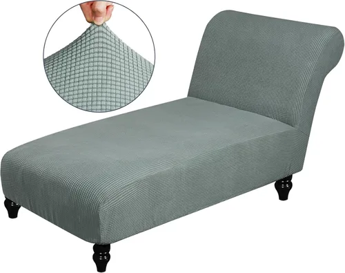 Vista 9 de ele ELEOPTION Funda para tumbona súper elástica para interiores, funda de lujo para tumbona sin brazos, ajuste universal de 40 a 60 pulgadas de Gris