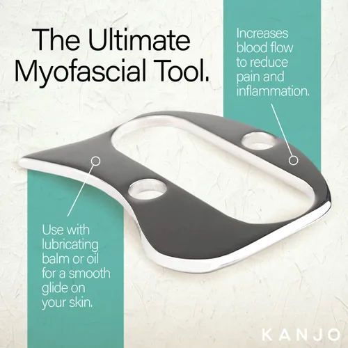Vista 4 de Kanjo Herramienta miofascial Gua Sha para aliviar el dolor, herramienta raspadora muscular de acero inoxidable
