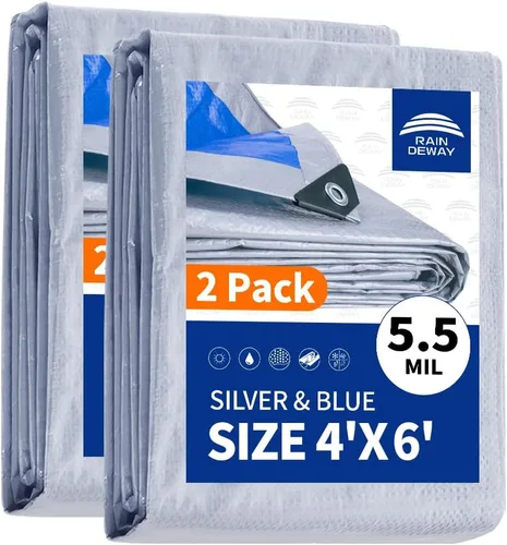Vista 89 de RAINDEWAY Tarps - Lona impermeable de color azul de 4 x 16 pies de grosor, resistente a desgarros, multiusos, para techo, campamento, automóvil