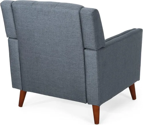 Vista 6 de Christopher Knight Home Evelyn Mid Century - Sillón de tela moderna, color gris oscuro, nogal