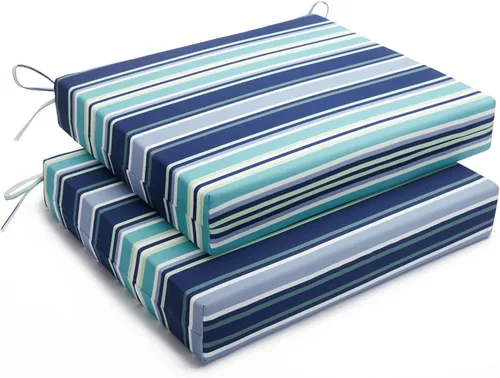 Vista 16 de Basic Beyond Juego de 4 cojines para sillas de exterior, cojines de exterior para muebles de patio, cojines resistentes al agua para sillas de patio
