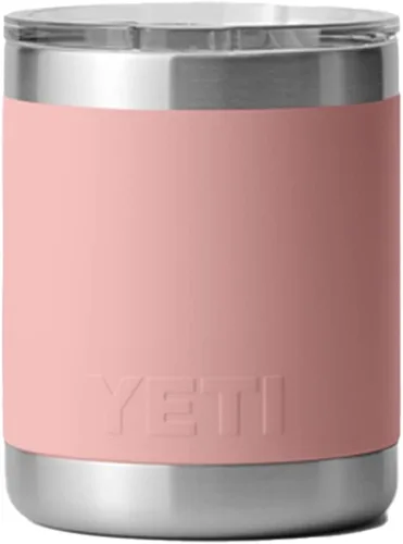 Vista 5 de Yeti Rambler Vaso corto de 10 onzas con aislamiento térmico al vacío, de acero inoxidable, con tapa MagSlider Rosa arenisca.
