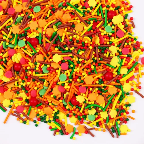 Vista 34 de Chispas de Jimmies de otoño para Acción de Gracias, 7oz - Azúcar comestible de otoño en color naranja, amarillo y marrón para decorar galletas