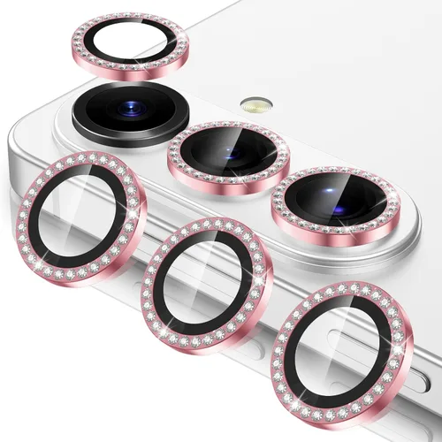 Vista 44 de Casetego Protector de lente de cámara para Galaxy Z Fold 8, [Diseño de purpurina mejorado], [Fuerte adherencia], lente de vidrio templado 9H negro
