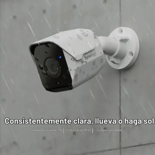 Vista 2 de Synology Cámara IP de bala AI BC500-5MP, visión nocturna, IP67
