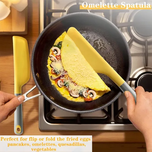 Vista 5 de Espátula de tortilla de silicona Turner, volteador de tortilla Amarillo