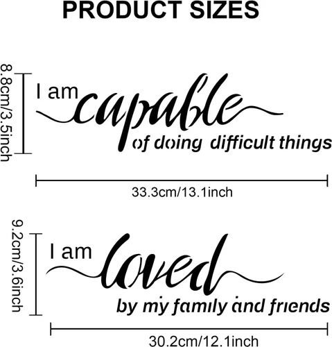 Vista 2 de MAYJOYDIY 2 plantillas inspiradoras de palabras motivacionales, 6 estilos de frase orgullosa, plantilla de palabras de 11.8 x 11.8 pulgadas
