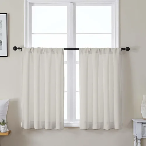 Vista 136 de Gwine Cortinas opacas para dormitorio, 54 pulgadas de largo, paneles de cortina de ventana con aislamiento térmico y reducción de ruido, cortinas